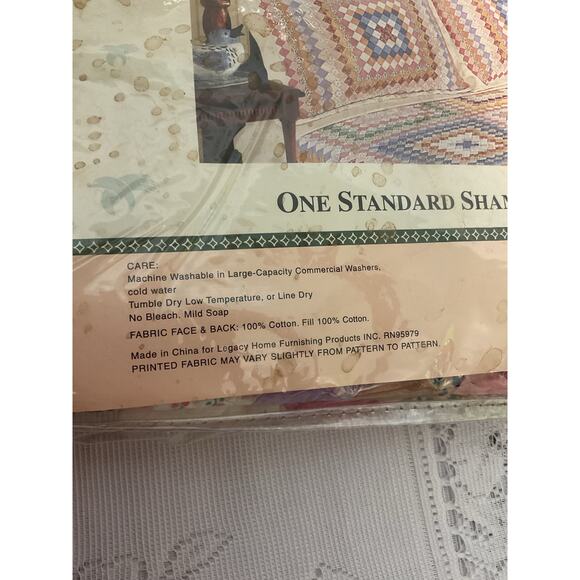 2 Legacy Home Furnishing Standard Sham 20 X 26“ Postage Stamp 100% Cotton - Picture 3 of 7